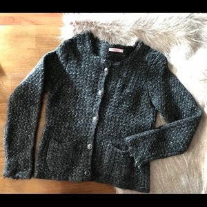 Hekla & Co Gray Knit Jacket Cardigan Sz MEDIUM